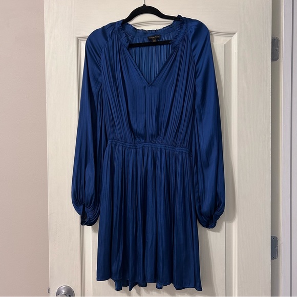 Anthropologie Tomasa Pleated Tunic Royal Blue - Picture 6 of 9